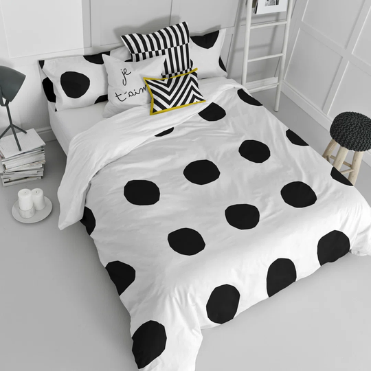 Clairette White Black 150 TC Duvet Cover