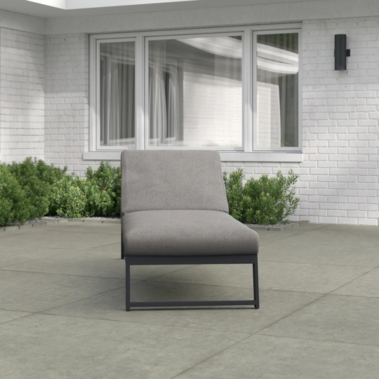 Crawford Outdoor Fabric Sunlounger - Taupe