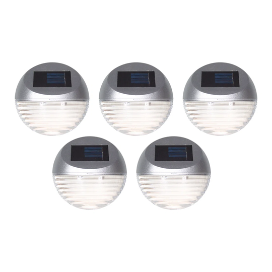 Stainless Low Voltage Solar Powered Integrated LED Deck, Step And Rail Lights Pack