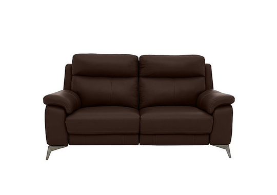 Missouri 2 Seater Leather Recliner Sofa with Power Headrest - Brown- World of Leather