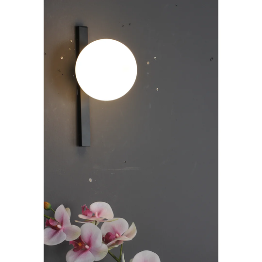 Pham 1 - Light Dimmable Black Flush Mounted Sconce