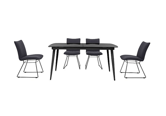 Ace Large Extending Dining Table and 4 Chairs - Grey