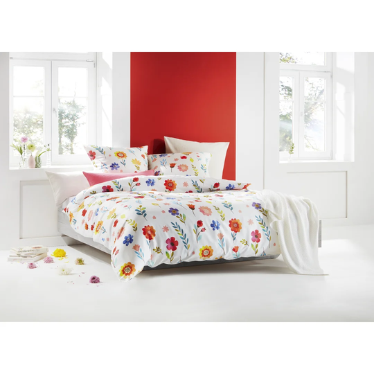 Bed Art S White/Orange 205 TC Reversible Duvet Cover Set