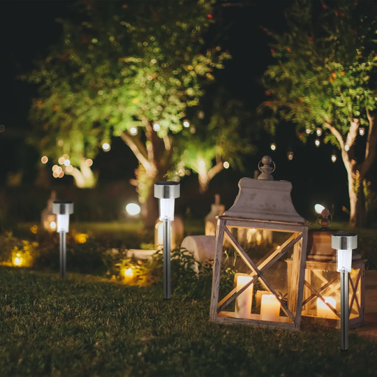 Oliverio Solar Powered Integrated LED Metal Pathway Lights