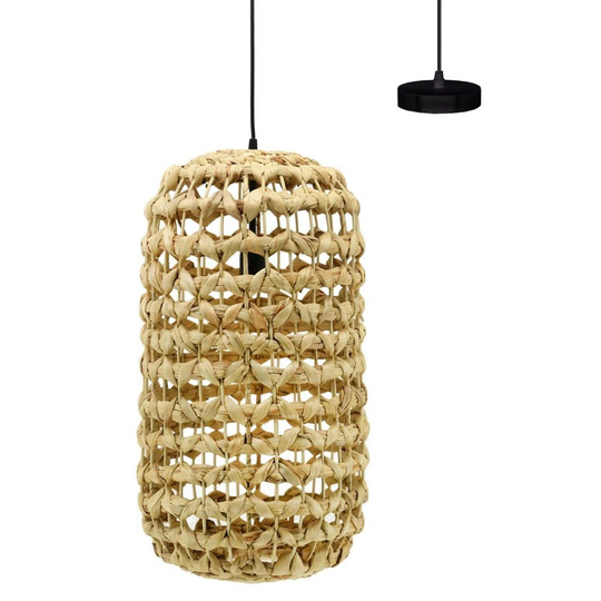 Chagford 1 - Light Cylinder Pendant with Wrought Iron Accents