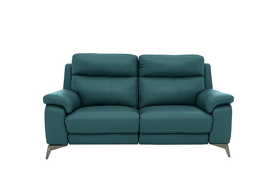Missouri 2 Seater Leather Recliner Sofa with Power Headrest - Green- World of Leather