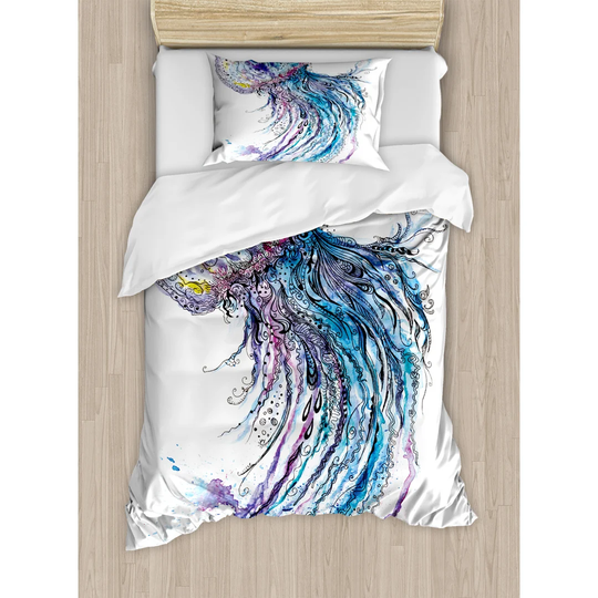Elmer Blue/Purple 100% Microfibre 260 TC Duvet Cover Set