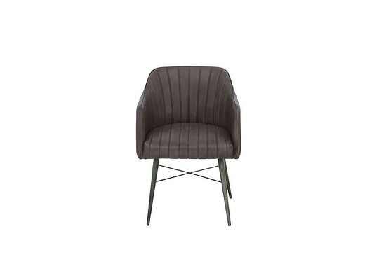 Max Leather Dining Chair - Grey