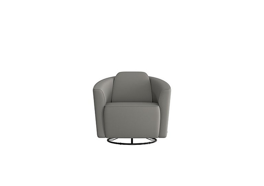 Nicoletti - Ketty Leather Swivel Chair - Grey