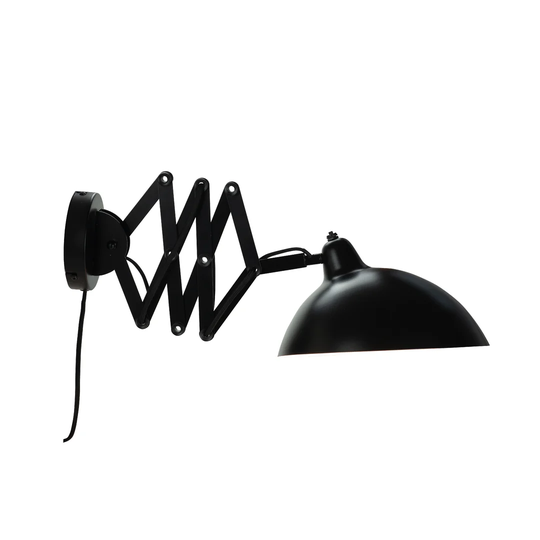 1 - Light Plug-in Black Armed Sconce