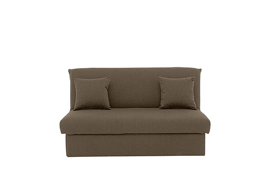 Versatile Small 2 Seater Fabric Sofa Bed No Arms - Mink