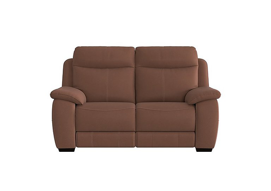 Starlight Express 2 Seater Fabric Recliner Sofa with Power Headrests - Brown