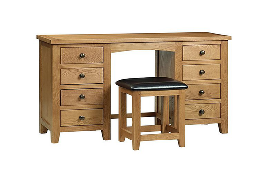 Addison Twin Pedestal Dressing Table - Brown