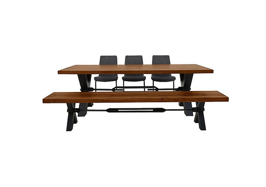 Bodahl - Terra Dining Table, 3 Grey Chairs and Bench Dining Set