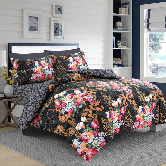 Zyaire Black 180 TC Duvet Cover Set