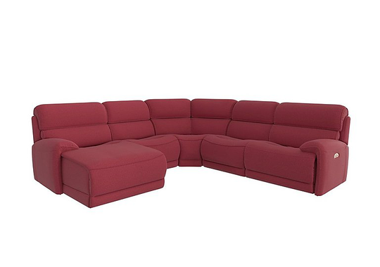 Link Fabric Corner Chaise Power Sofa - Red