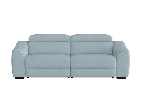 Elixir 3 Seater Fabric Manual Recliner Sofa - Blue