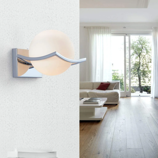 LED Wall Lights, Glass Ball Indoor Wall Sconces For Bedroom, Living Room, E27, Bulb Not Included