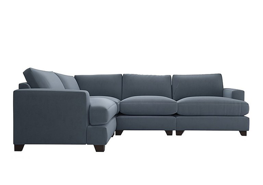 The Lounge Co. - Lorrie Small Fabric Corner Sofa - Blue