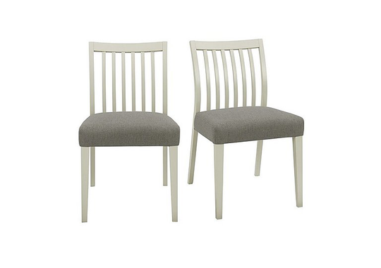 Skye Pair of Low Slatted Chairs - Grey