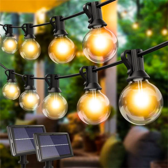 Aloise 9.2M Solar Powered 54 - Bulb Festoon Lights String Light