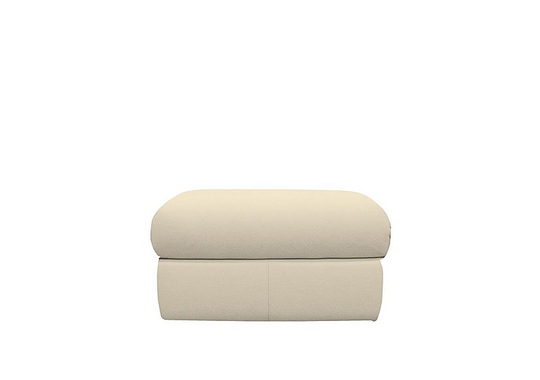 G Plan - Kingsbury Leather Storage Footstool - Cream