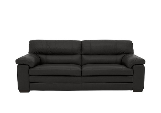 Cozee 3 Seater Pure Premium Leather Sofa - Grey- World of Leather