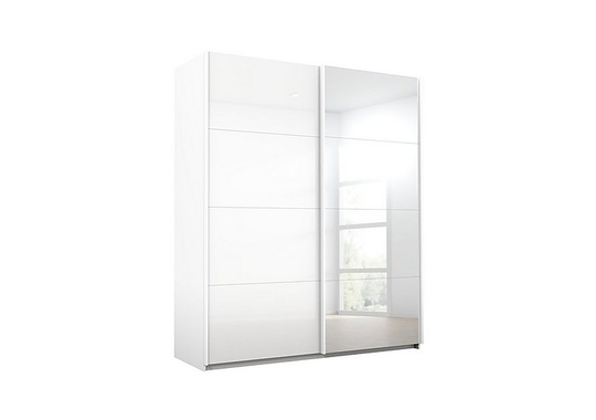 Rauch - Lima 181cm 2 Door Sliding Wardrobe with 1 Glass Door and 1 Mirror Door 210cm Tall