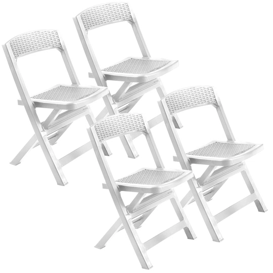 4 X Anthracite Collapsible Outdoor Folding Garden Chair Outdoor Camping Patio Black Lounge Seat