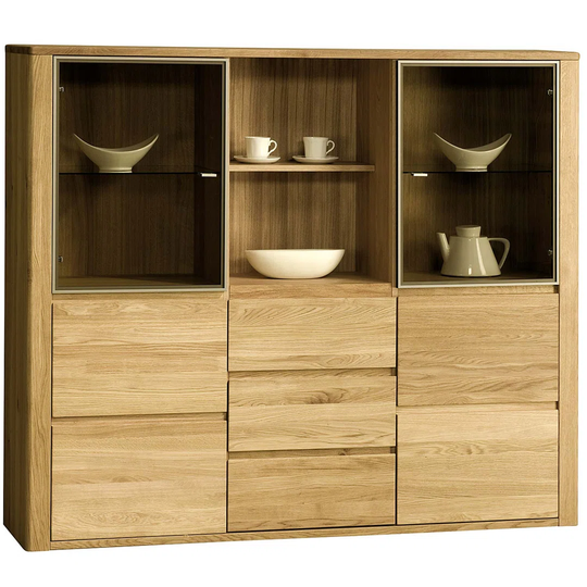Warbeck 178.1Cm Wide 7 Drawer Oak Solid Wood Sideboard