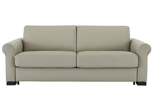 Nicoletti - Alcova 3 Seater Leather Sofa Bed with Scroll Arms - Grey