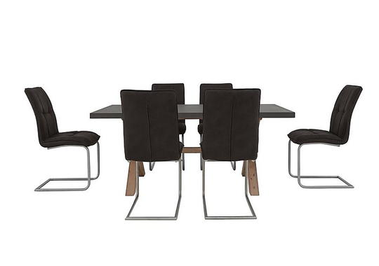 Fusion Large Table and 6 Chairs Dining Set