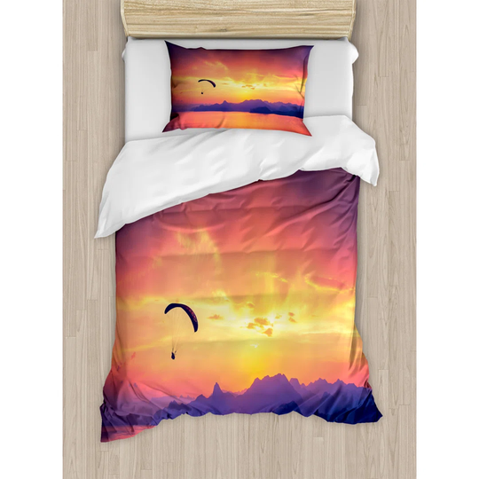 Santiago Yellow/Orange 100% Brushed Microfibre Duvet Cover Set