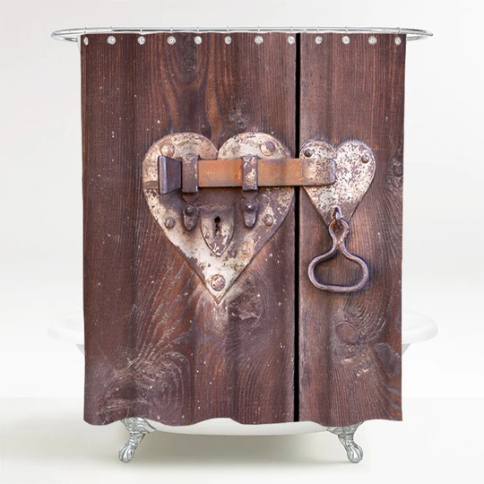 Door Lock Shower Curtain