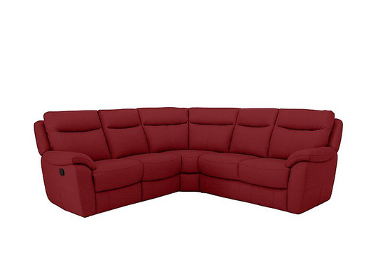 Snug Fabric Manual Recliner Corner Sofa - Red