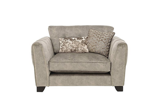 Ariana Classic Back Fabric Snuggler Chair - Beige