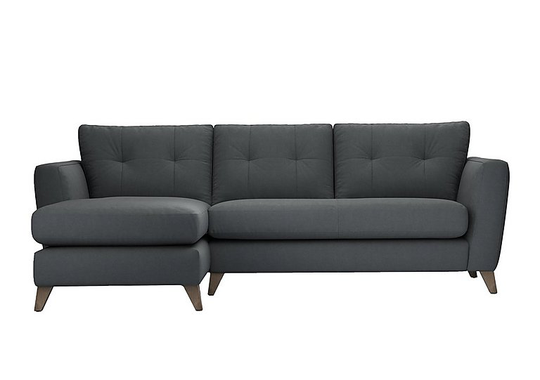 The Lounge Co. - Hermione Fabric Corner Sofa with Chaise End - Grey