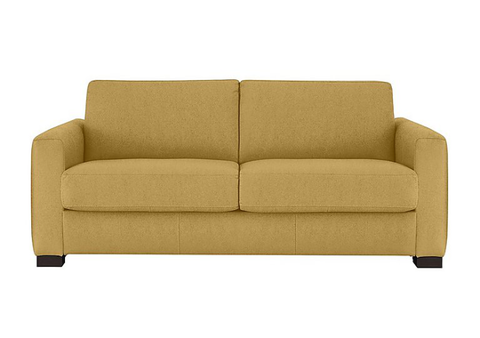 Nicoletti - Alcova 3 Seater Fabric Sofa with Box Arms - Yellow