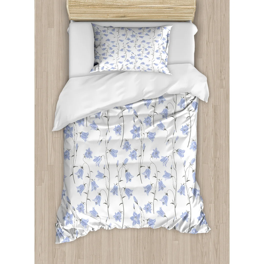 Siegel Blue/White 100% Brushed Microfibre Duvet Cover Set