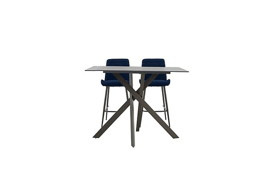 Samurai Bar Table and 2 Velvet Bar Stools