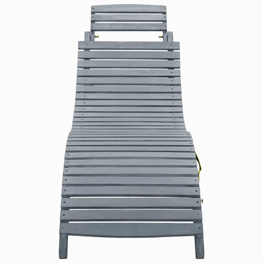 Sun Lounger Solid Acacia Wood Brown