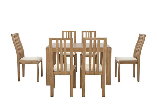 Ercol - Bosco Small Extending Dining Table and 6 Dining Slatted Chairs