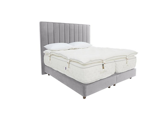 Harrison Spinks - Yorkshire 40,000 Shallow Divan Set with Zip and Link Mattress with Mattress Topper - King Size - Purple