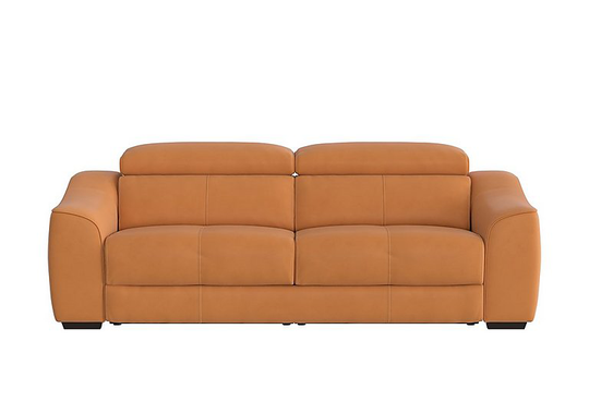 Elixir 3 Seater Leather Sofa - Yellow- World of Leather