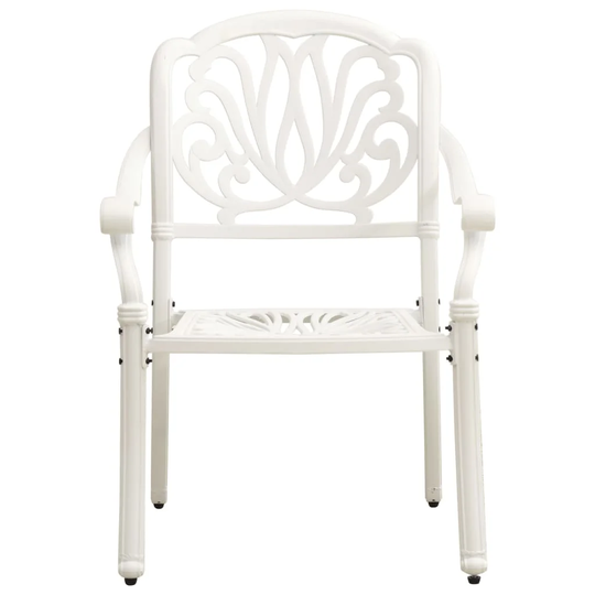 Garden Chairs 2 Pcs Cast Aluminium White