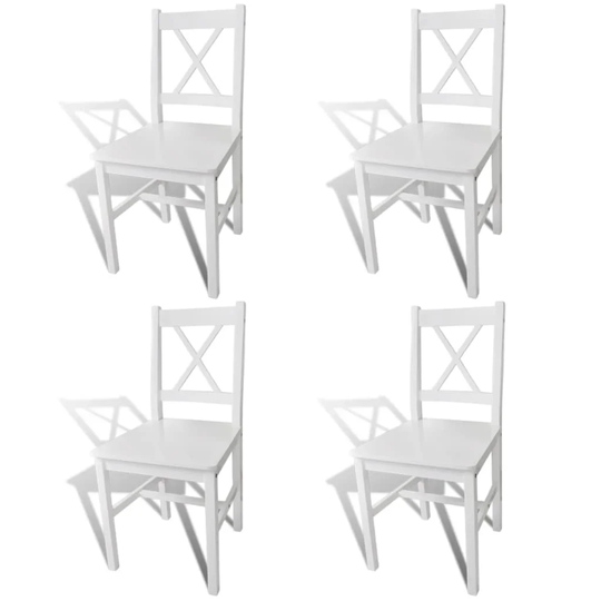 Highland Solid Wood Cross Back Side Chair in White