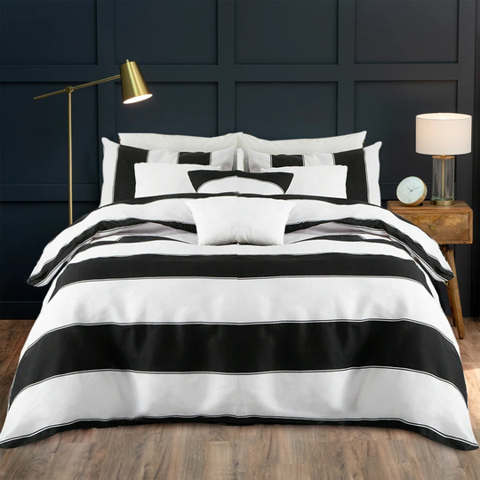 Aionna Black/White Microfiber 3 Piece Duvet Cover Bedding Set