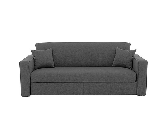 Versatile 3 Seater Fabric Sofa Bed with Box Arms - Grey