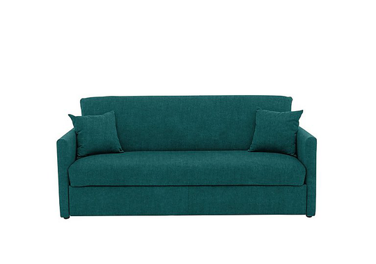 Versatile 3 Seater Fabric Sofa Bed with Slim Arms - Teal