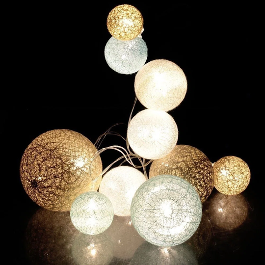 Light Garland Colored Balls 10 Multi-Size Leds